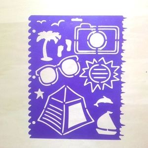 3/$15 VTG Stencil Binder Page Beach